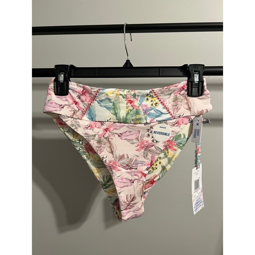 LoveShackFancy X Hurley Hawaiin Hibiscus Cheeky High Waist Bottom Size S&M NWT - Picture 5 of 15